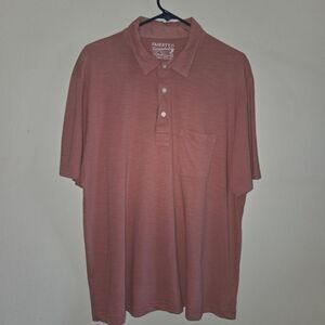 Faherty Sunwashed Muted Orange Polo Shirt Pocket Organic Cotton Size XL
